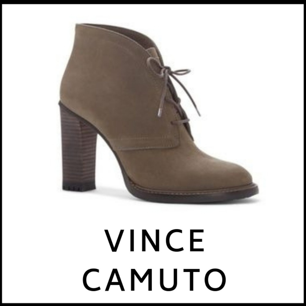NWT VINCE CAMUTO - Lace Up Nubuck Bootie 10 - Picture 1 of 2